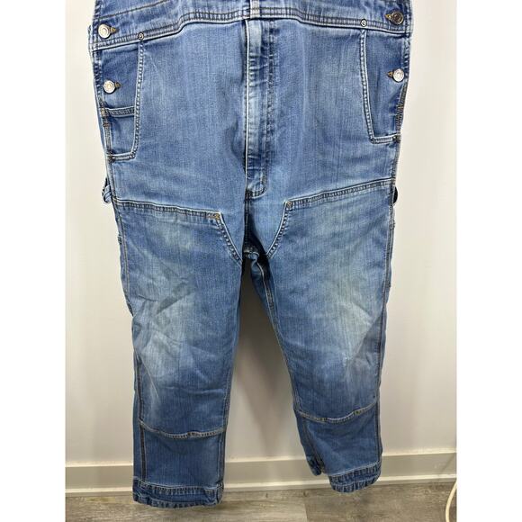 Carhartt Double Knee Denim Overalls Carpenter Workwear Utility Size 42x30 - Picture 9 of 16